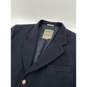 Structure‎ Le Collection Navy Herringbone Wool Blend Blazer Men's Large Italian